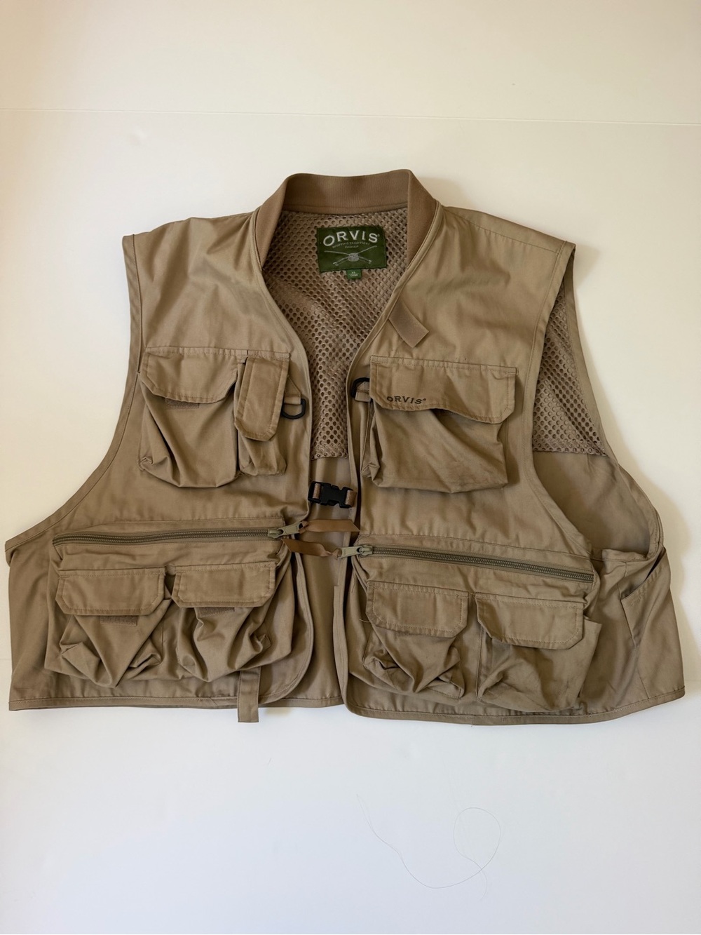 Orvis Mens Tan Multi-Pocket Utility Vest